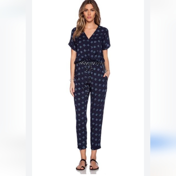 Velvet by Graham and Spencer Cady Indian Challis Jumpsuit Size Large - Picture 3 of 12